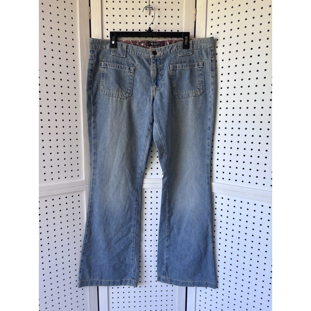 American Eagle Y2K Inspired Flare Leg Utility Jeans Denim Distressed Women's 14